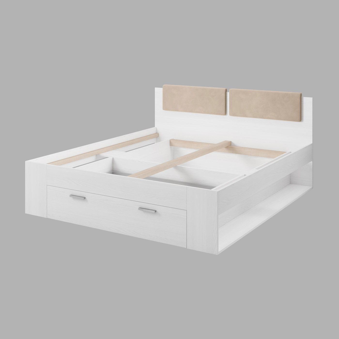 Houten Bed met Lade Genua - Wit - Bedframe