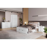 Houten Bed met Lade Genua - Wit - Bedframe