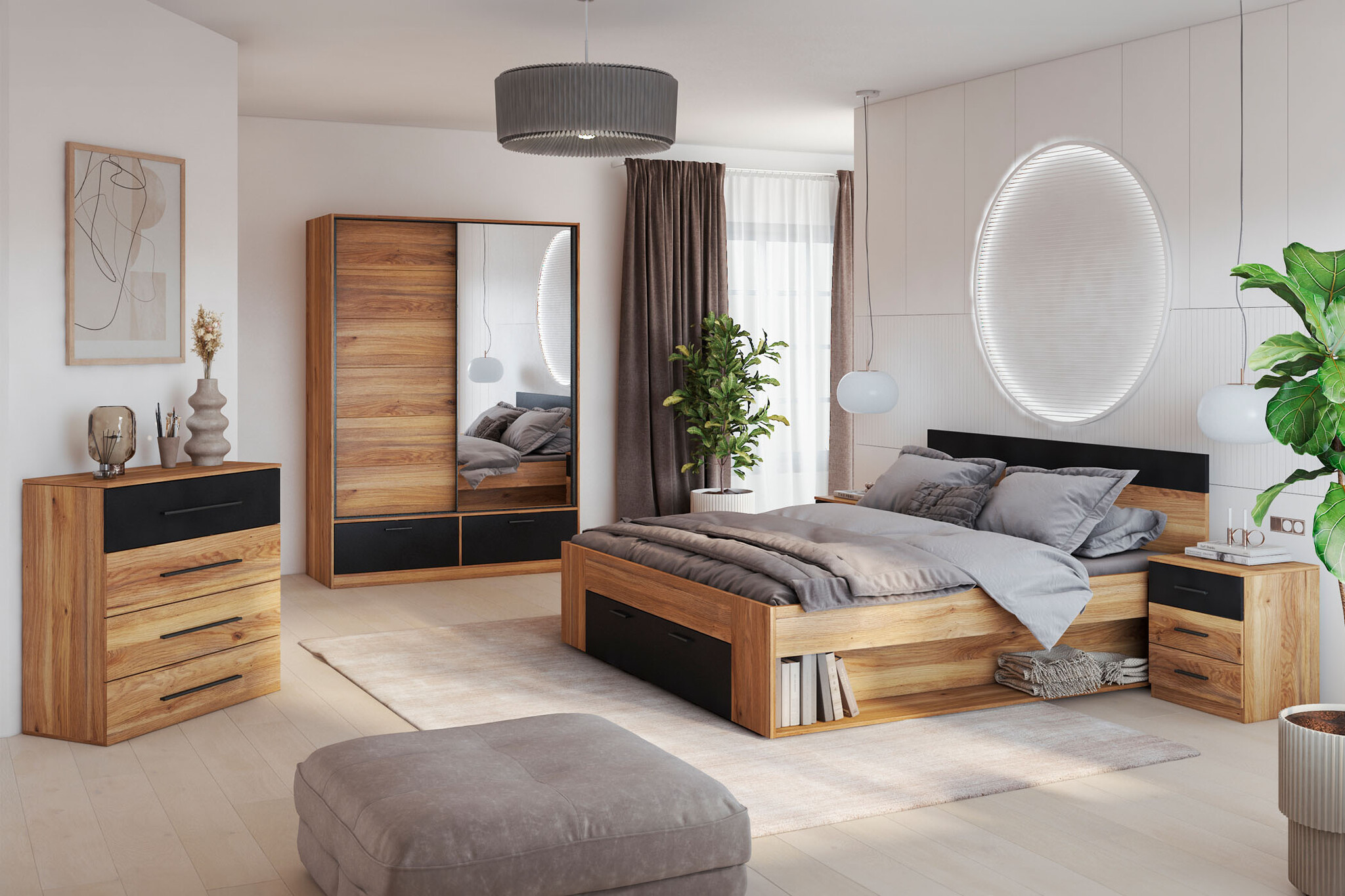 Houten Bed met Lade Bern - Naturel - Bedframe