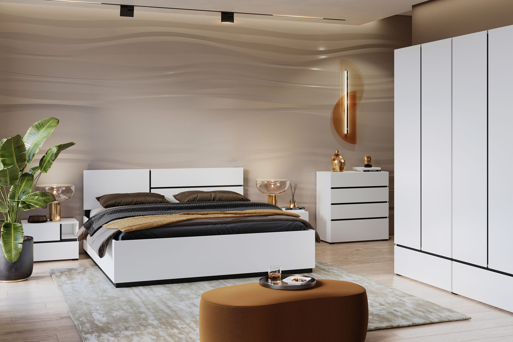 Houten Bed Crotone - Wit - Bedframe
