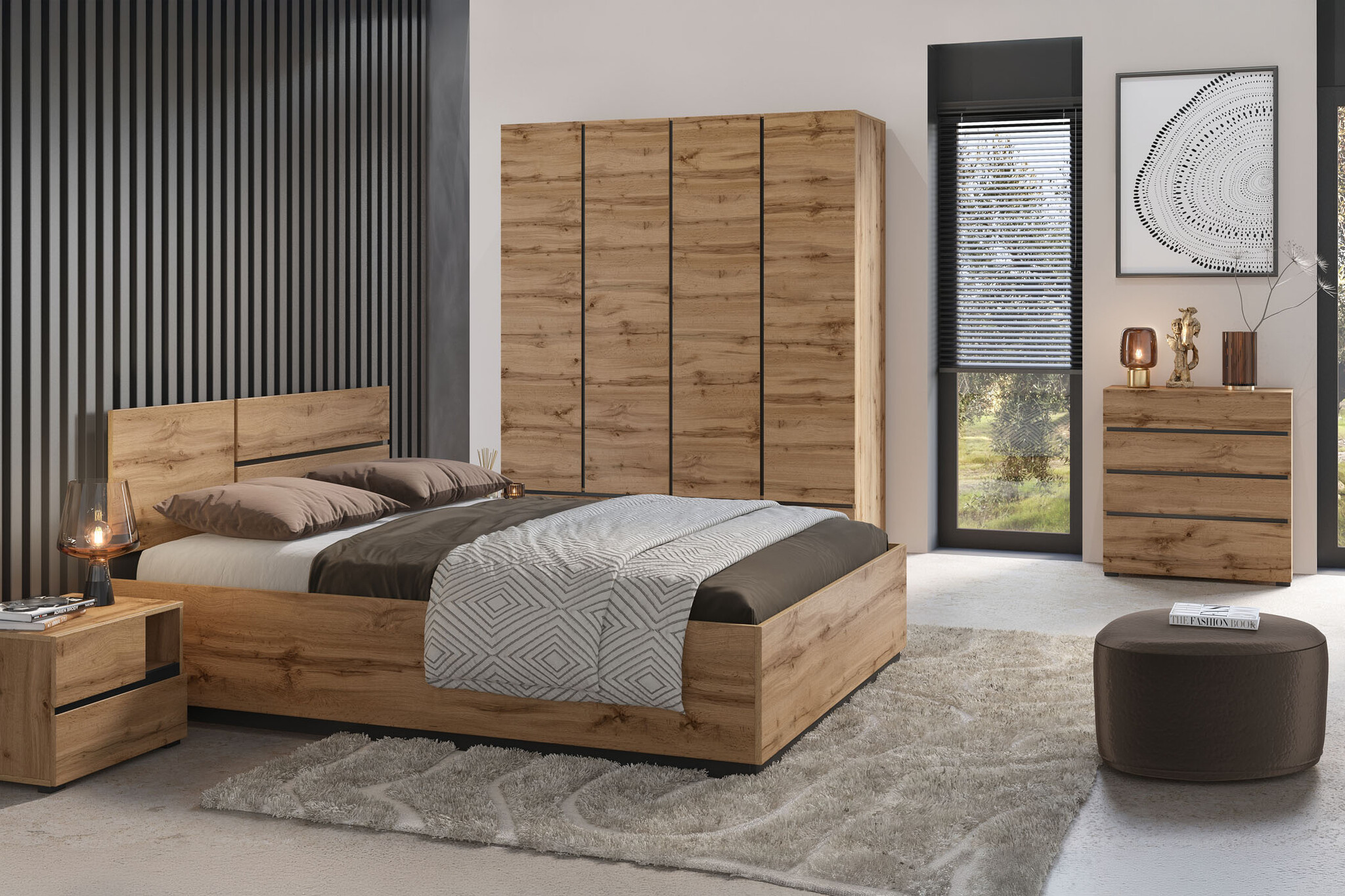 Houten Opbergbed Crotone - Eiken