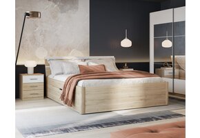 Houten Bed met Laden Brest - Beige