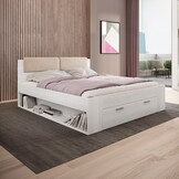 Houten Bed met Lade Genua - Wit - Bedframe