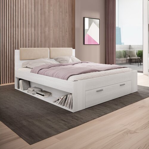 Houten Bed met Lade Genua - Wit