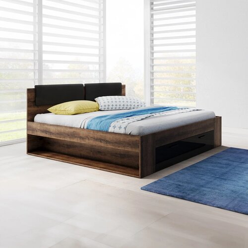 Houten Bed met Lade Genua - Walnoot