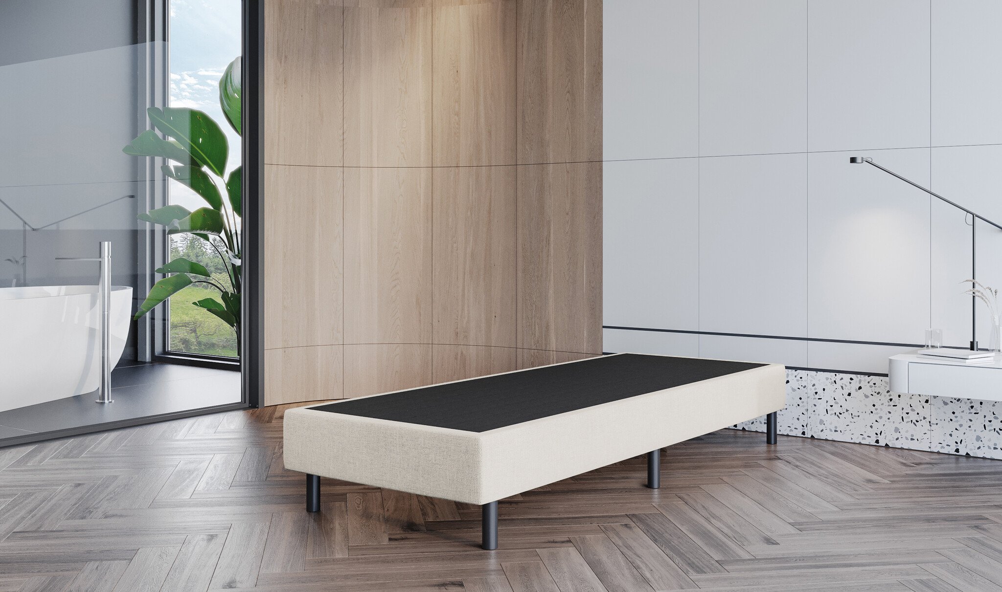 OP=OP Boxspring Box 90 x 200 Skai Wit