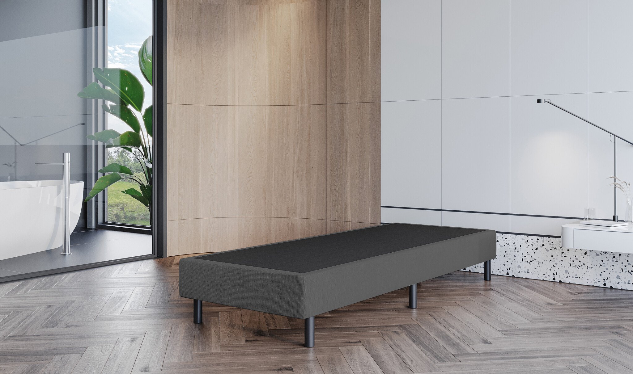 OP=OP Boxspring Box 90 x 220 Antraciet