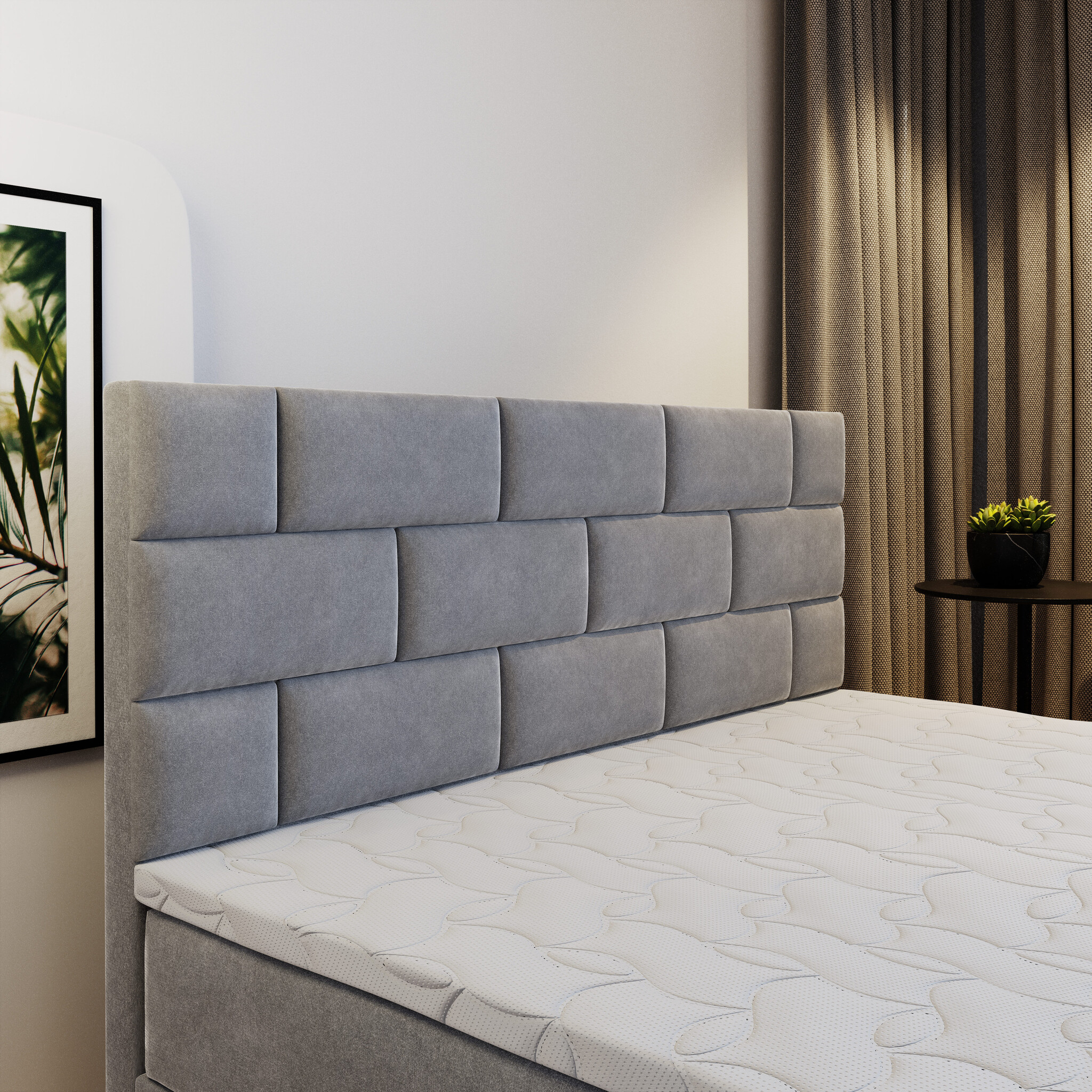 OP=OP Opberg Boxspring Stone 160 x 200 Zwart