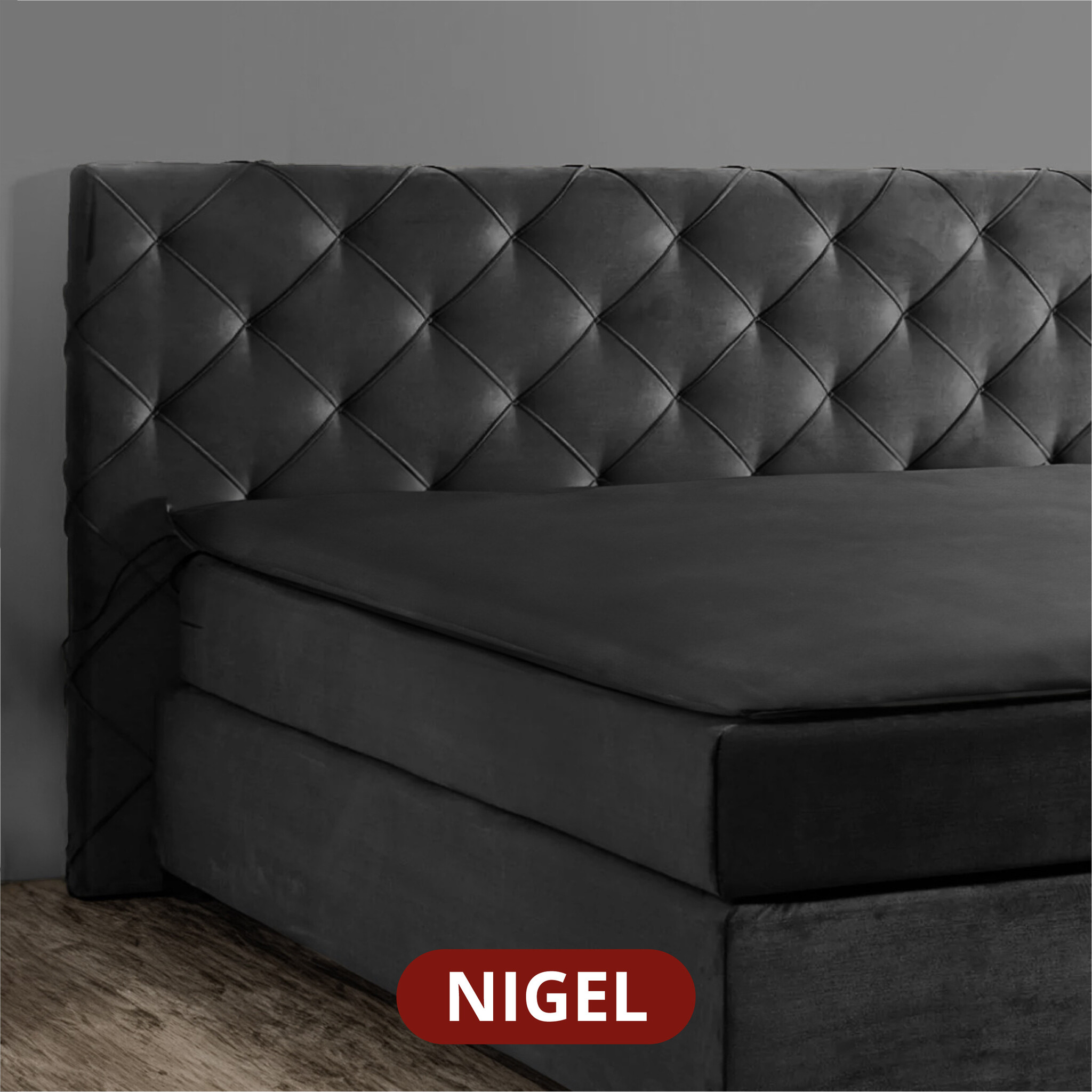 OP=OP Elektrische Boxspring Nigel 180 x 200 Suede Cognac