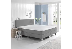 OP=OP Vaste Boxspring 180 x 200 Grijs- Groot Matras  -  Zonder hoofdbord
