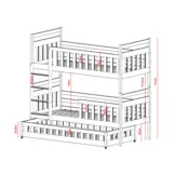 Stapelbed Olga - 3-persoons - Leverbaar in 8 kleuren!