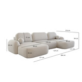 Slaapbank met Opbergruimte Morris Teddy stof| U-bank