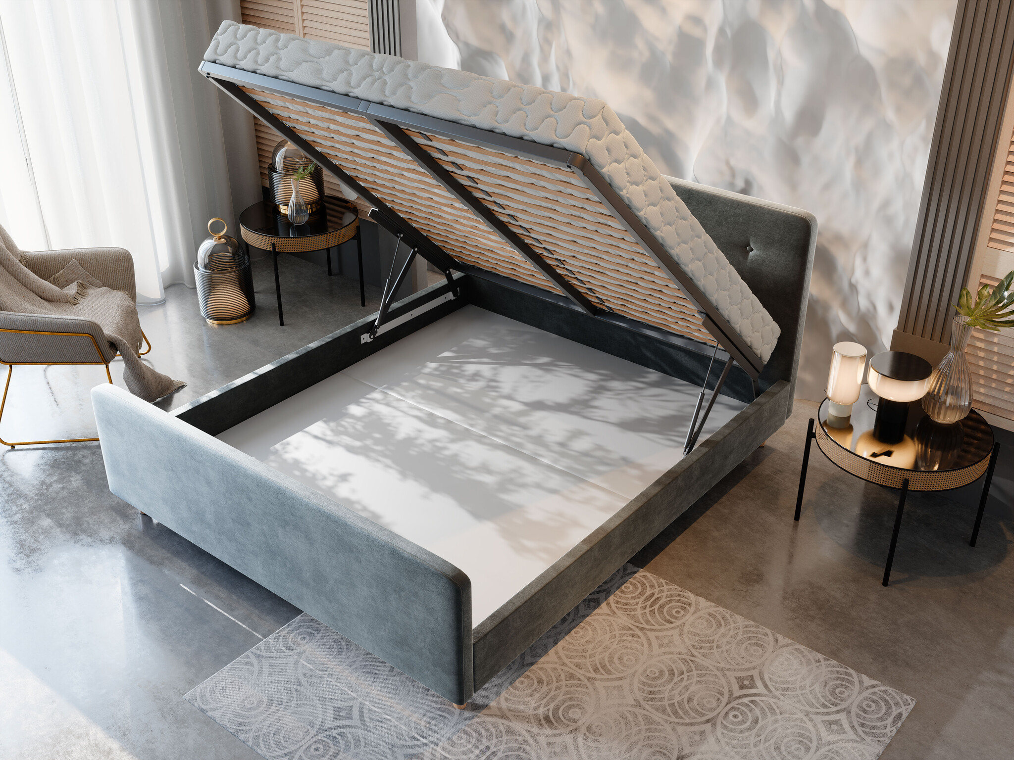Opberg Bed Capri – Luxe Bekleding | Kies je kleur