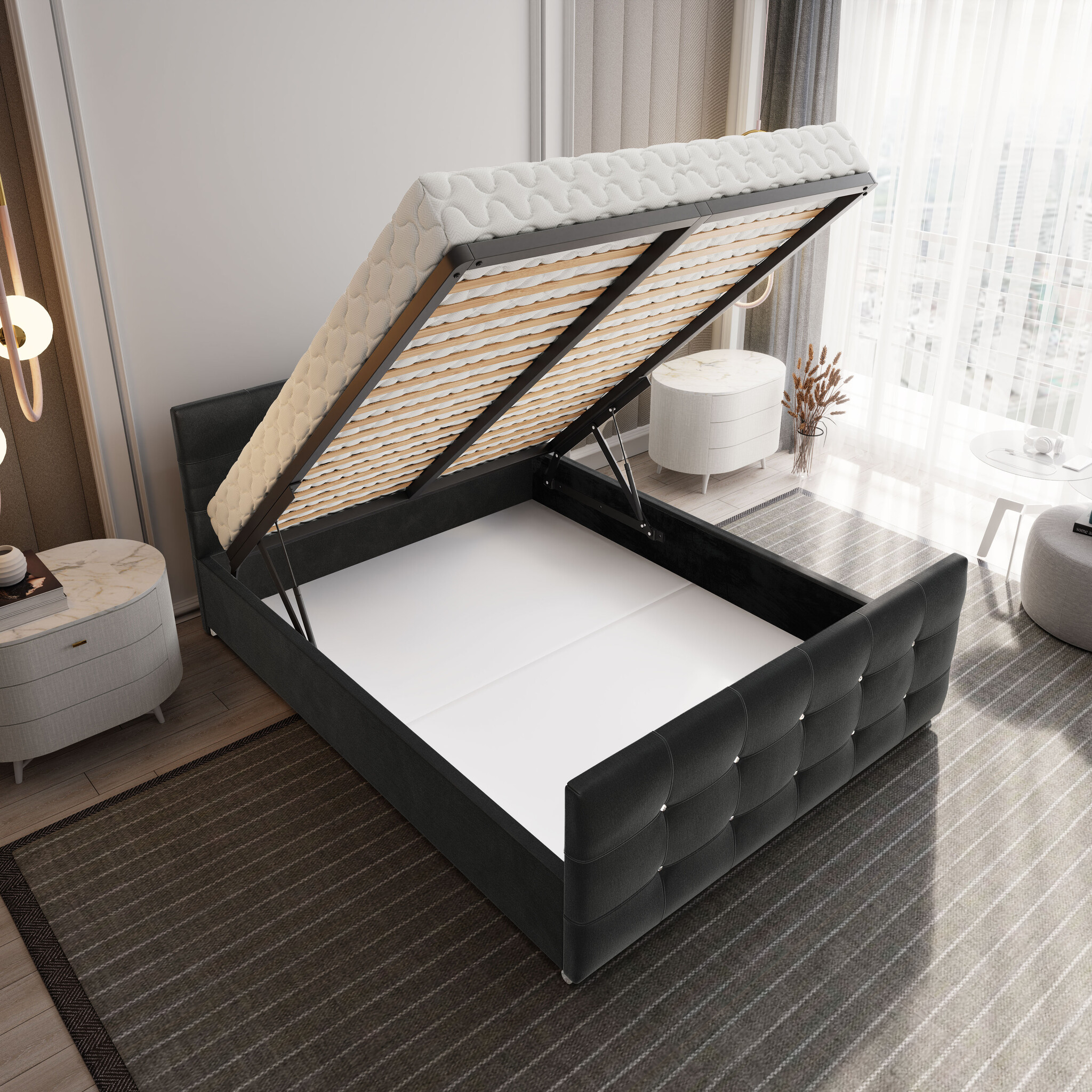 Opberg Bed Diamond – Luxe Bekleding | Kies je kleur