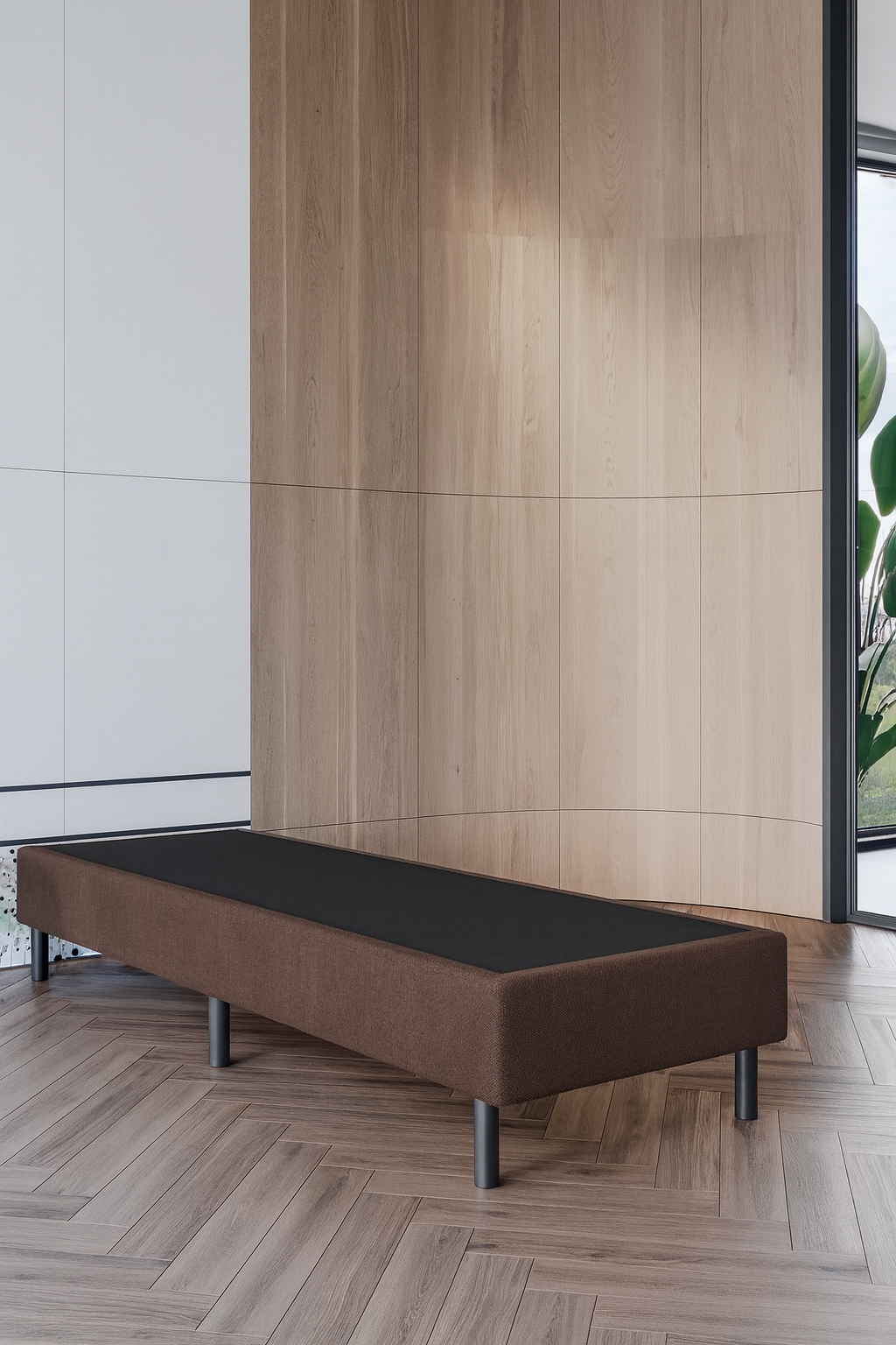 OP=OP Vaste Boxspring Box Zonder Matras 90 x 200 Bruin