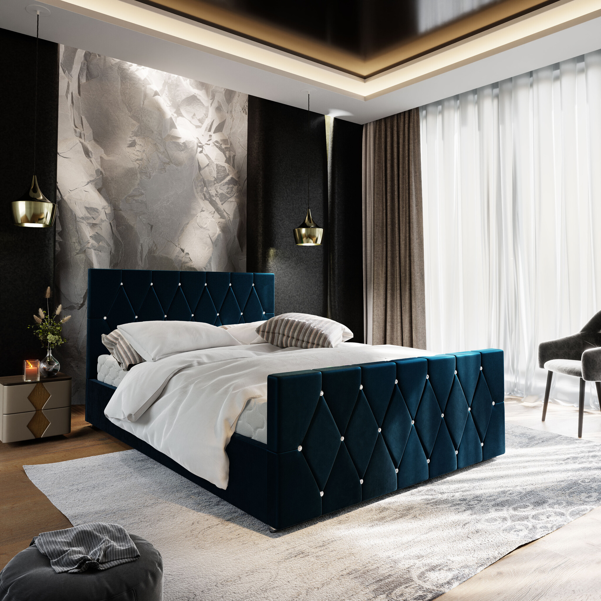 Opberg Bed Irvine – Luxe Bekleding | Kies je kleur