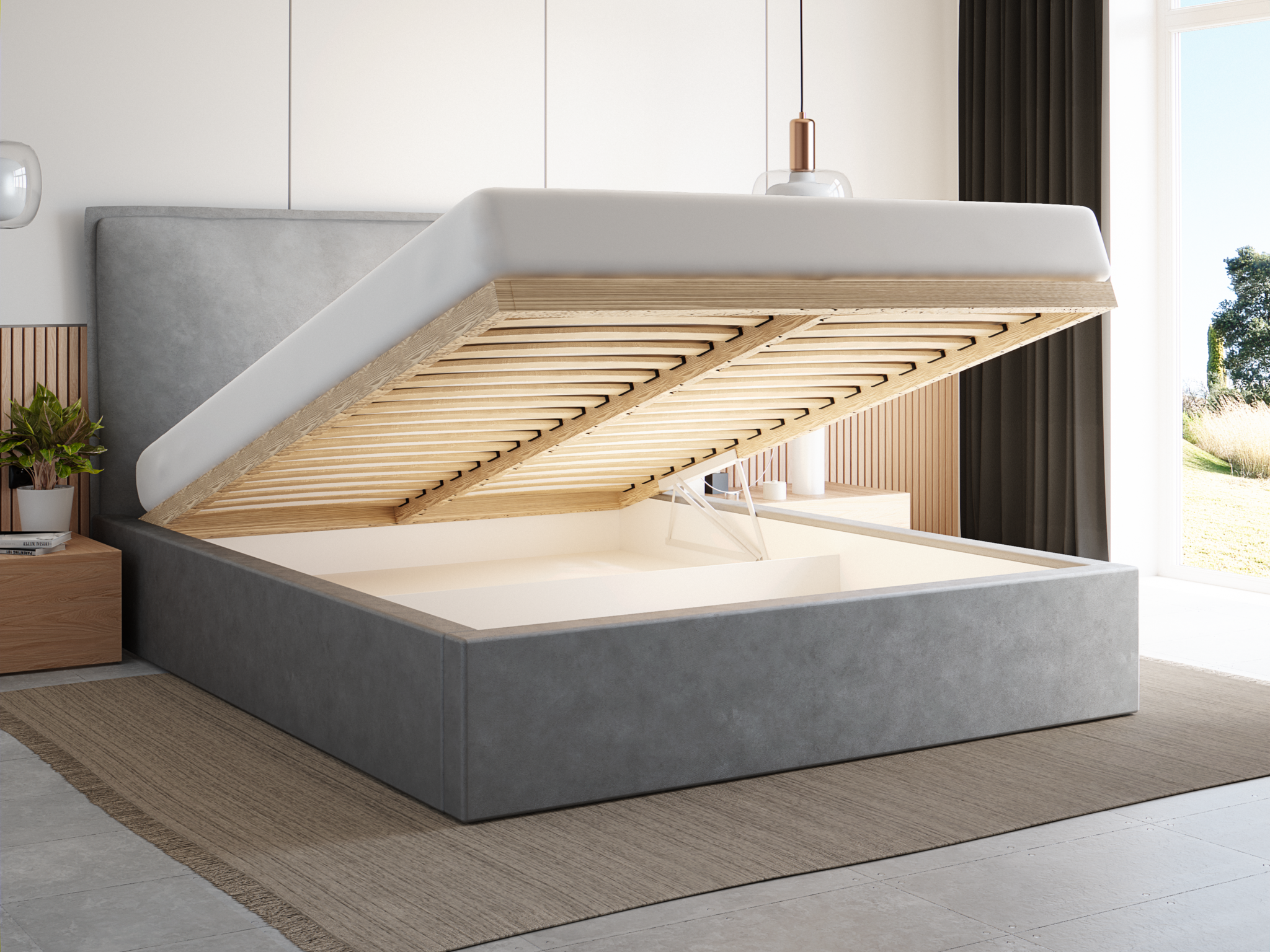 Opberg Bed Liam – Luxe Bekleding | Kies je kleur