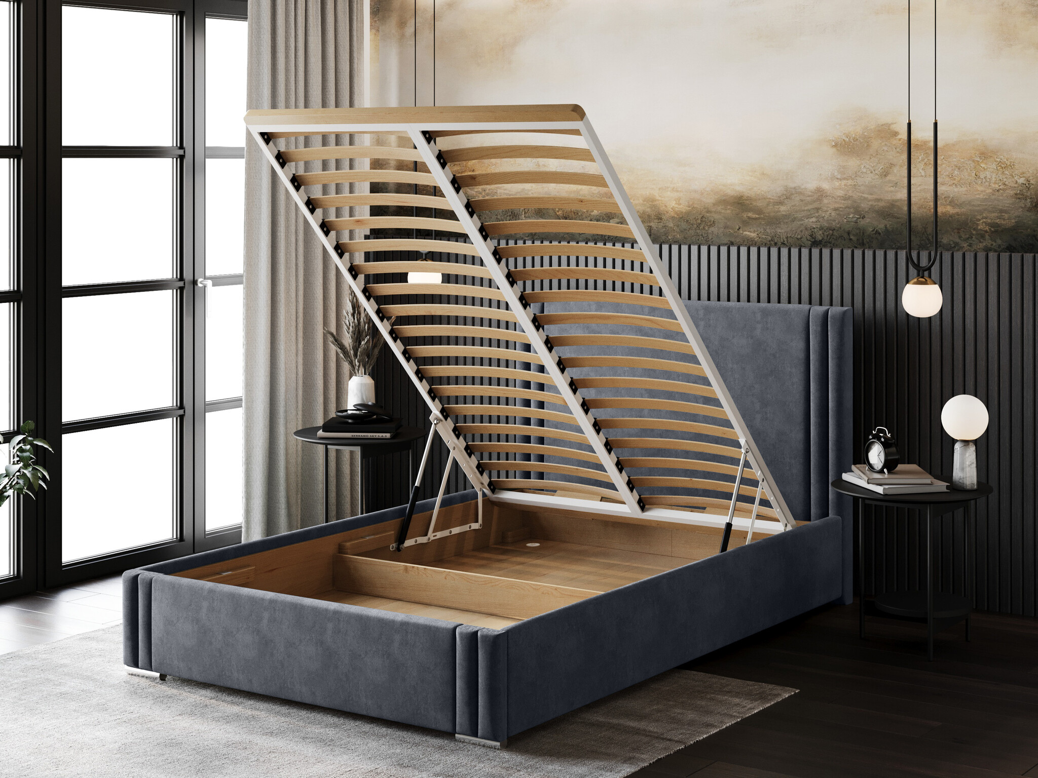 Opberg Bed Londen – Luxe Bekleding | Kies je kleur