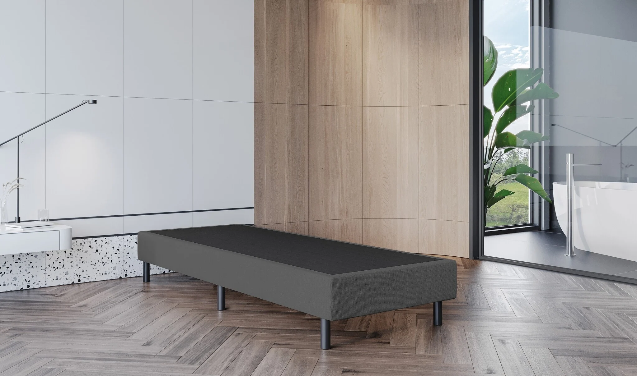 2dekans Vaste Boxspring Box Zonder Matras 80 x 210 Antraciet - Schade bovenkant van de box