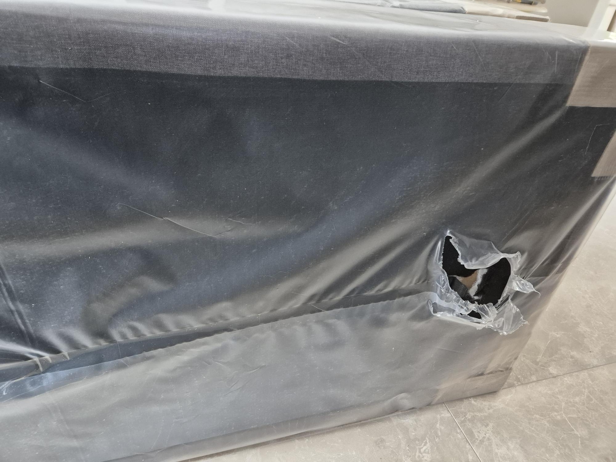 2dekans Vaste Boxspring Box Zonder Matras 80 x 210 Antraciet - Schade bovenkant van de box
