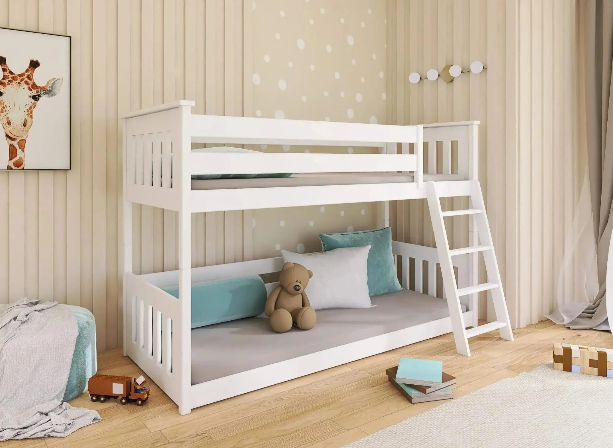 Stapelbed met Ladder Kas - 2-persoons - Kinderbed (incl. hekje) - Leverbaar in 8 kleuren!