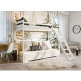 Hoogslaper met Slaapbank Sophie - Ribstof Creme - 90 x 200/ 140  x 200 - Leverbaar in 10 kleuren!