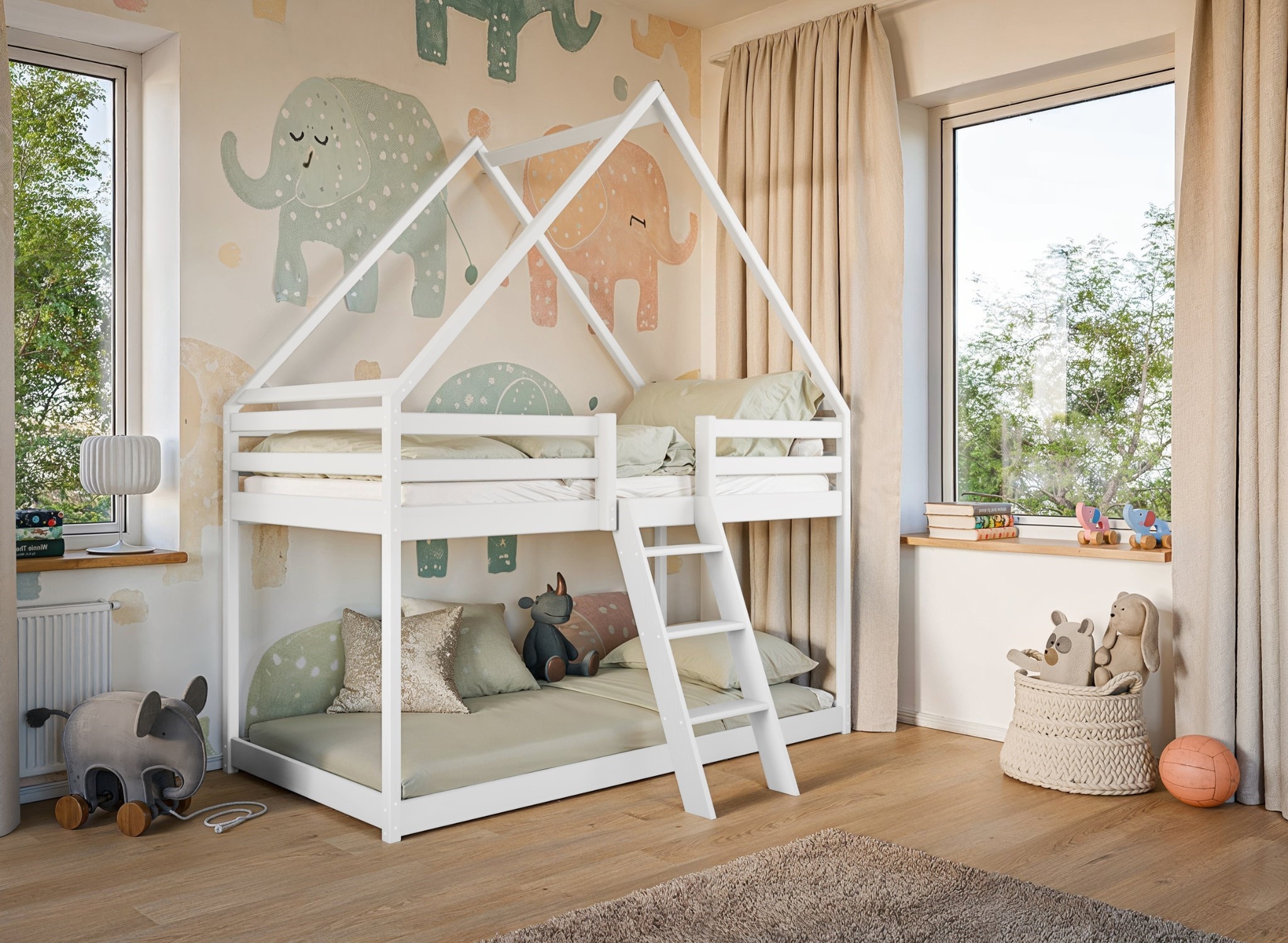 Stapelbed met Dakje Sven - Kinderbed - Leverbaar in 6 kleuren!