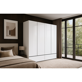 Kledingkast Crotone - Wit - 4-Deurs met Lades