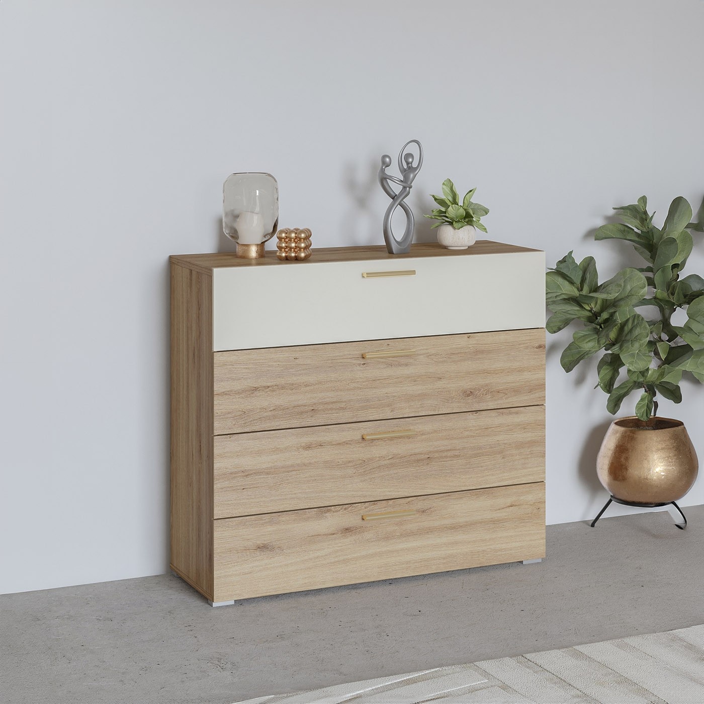 Home365 Ladekast Verdal - Eiken - 4 Lades afbeelding