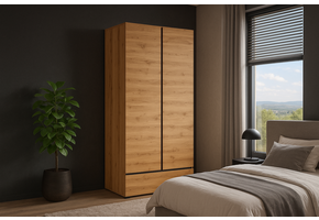 Kledingkast Crotone - Eiken - 2-Deurs met Lade