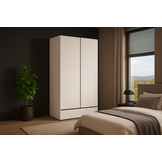 Kledingkast Crotone - Wit - 2-Deurs met Lade