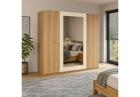 Kledingkast Verdal – 4-Deurs incl. Spiegel