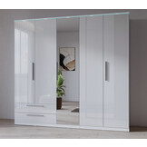 Kledingkast Nîmes – 5-Deurs incl. Spiegel - Wit