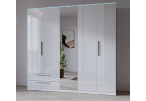 Kledingkast Nîmes – 5-Deurs incl. Spiegel - Wit