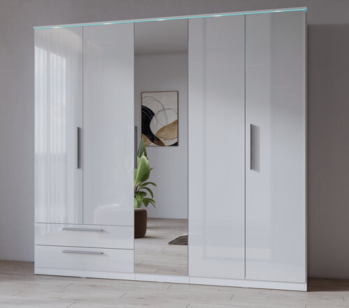 Kledingkast Nîmes – 5-Deurs incl. Spiegel - Wit