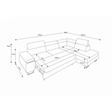 Slaapbank met opbergruimte Sem | Hoekbank
