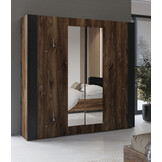 Kledingkast Siena - Walnoot - 2-Deurs incl. Spiegel