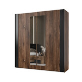 Kledingkast Siena - Bruin - 2-Deurs incl. Spiegel