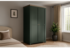 Kledingkast Elvas - Donkergroen - 2-Deurs
