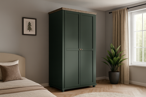 Kledingkast Elvas - Donkergroen - 2-Deurs