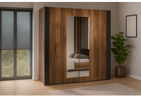 Kledingkast Siena - Bruin - 2-Deurs incl. Spiegel