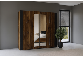 Kledingkast Siena - Walnoot - 2-Deurs incl. Spiegel