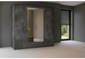 Kledingkast Nîmes – 4-Deurs incl. Spiegel - Marmer