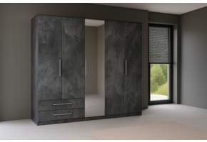 Kledingkast Nîmes – 5-Deurs incl. Spiegel - Marmer