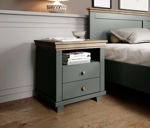 Nachtkastje met Lades Elvas - Donkergroen