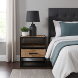 Nachtkastje met Lade Mick - 1 Open Vak - Mangohout