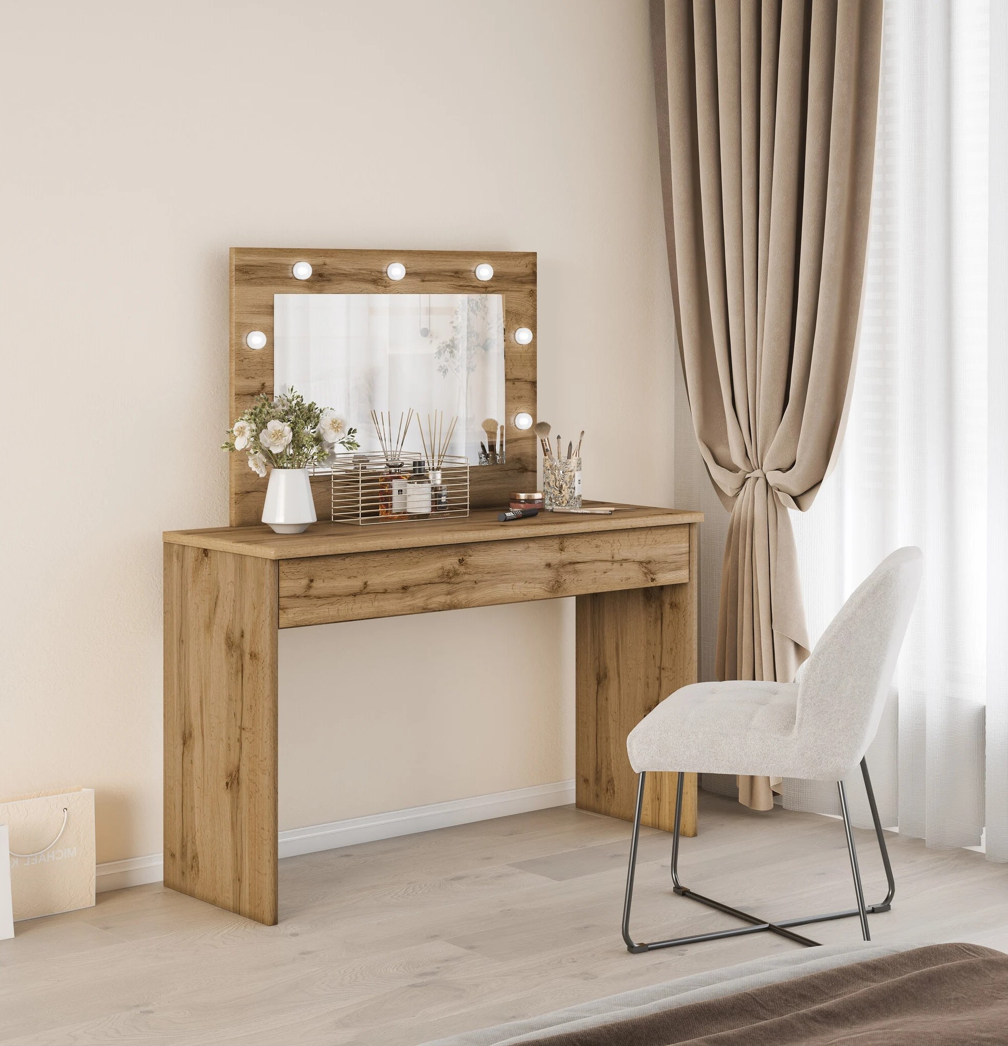 Kaptafel Evora - Naturel incl. Verlichting