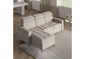 Showroommodel Slaapbank met opbergruimte Kay | Hoekbank Links | Beige