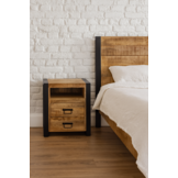 Nachtkastje met Lades Tino - 1 Open Vak - Mangohout