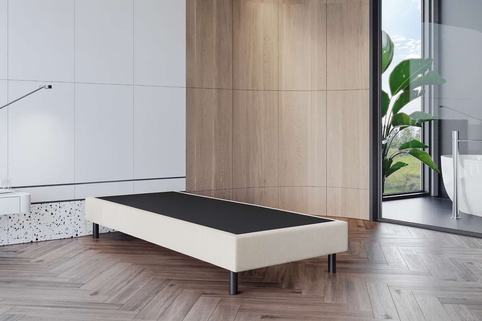 2dekans Vaste Boxspring Box Zonder Matras 80 x 200 Beige - Gat onderkant
